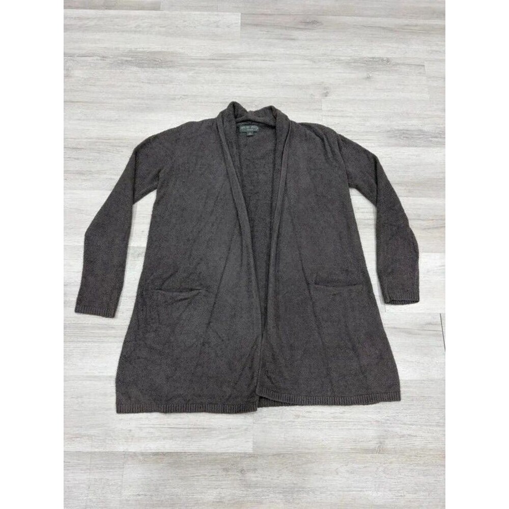 Barefoot Dreams Cozychic Lite Gray Carbon Cardigan Small